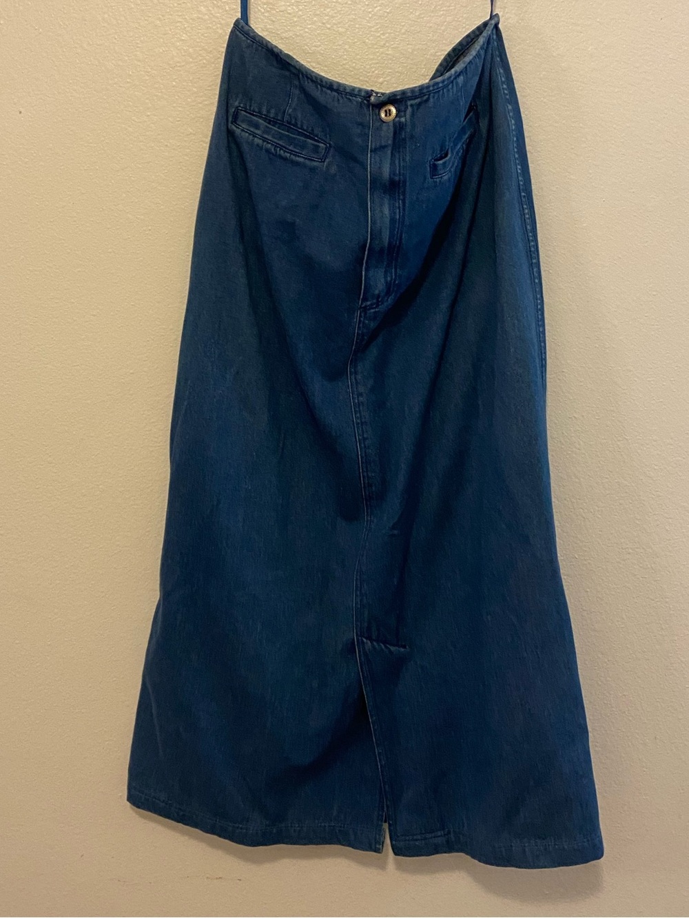 Bechamel Dark Blue Denim Midi Skirt